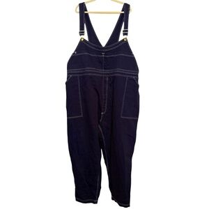 Big Bud Press Overalls Navy Blue White Stitching Plus Size 4X